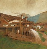 Early 20th Century European School. A View of Absam, Tyrol, Signed Indistinctly, Titled and Dated