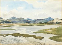 John Hobson Nicholson (1911-1988) British. 'Snowdonia from Port Madoc', Watercolour, Signed, 11