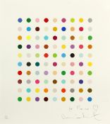 Damien Hirst (b.1965) British. Ninety Coloured Spots, Edition 64/500, Signed and Inscribed.