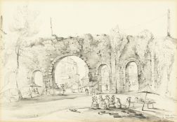19th Century French School. A Pencil Sketch of the Entrance to the Port of Marseille, Inscribed