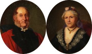 Ernest Gustave Girardot (1840-1904) French. A Pair of Portraits of Mr and Mrs Treffry, Oil on