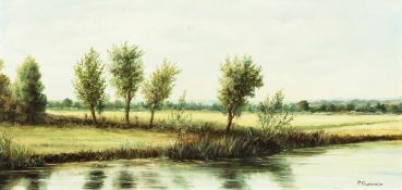 Paul Charbonnier (1865-1953) French. A Pair of French Country Landscapes, Oil on Panel, Signed, 7.5