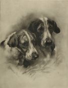 Nora Drummond (1862-1949). A Pair of Artist Proof Prints each featuring a Pair of Dogs, Signed in