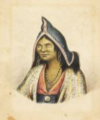English School (Mid 19th Century). A Bust Length Study of a Native Lady in Costume and Wearing a