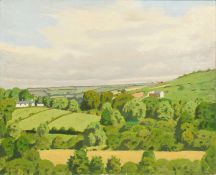 Robert Morson Hughes (20th Century) British. A West Country Landscape, Oil on Board, Signed, 13