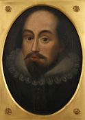19th Century English School. A Portrait of William Shakespeare, Oil on Panel, 14