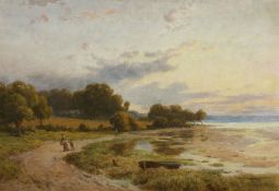 Thomas Pyne (1843-1935) British. 'Sunset at Bradfield', Watercolour, Signed and Dated 1912, 9.5
