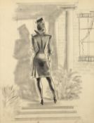 W. Owen Ward (British). Six Sketches of Scenes featuring Figures, mainly Pencil and Ink. The largest