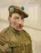 W. R. Hay. Circa. 1920. Portrait of a Scottish Soldier, Signed, 20