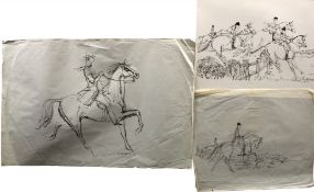 W. Owen Ward (British). Twelve Scenes of Horses, Mixed Media, some Prints, the largest 20