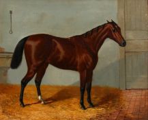 John Frederick Herring Sr. (1795-1865) British. 'Beeswing', Portrait of a Horse in a Stable, Oil