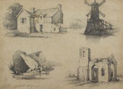 Henry William Burgess. A Group of Eight Pencil Drawings of Landscapes and Trees, 10