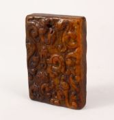 A GOOD CHINESE 19TH / 20TH CENTURY CARVED JADE PENDANT OF CHILONG, the heavy stone pendant carved in