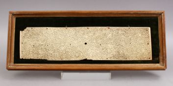 A GOOD EARLY 17TH CENTURY INDIAN CARVED IVORY PLAQUE / SECTION, the section carved with scrolling