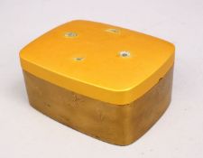A JAPANESE MEIJI GOLD LACQUER BOX, with decoration of chrysanthemum and birds, (AF) 13CM X 10CM
