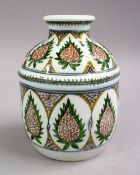 A GOOD ISLAMIC PALESTINIAN CERAMIC VASE, with floral decoration, 15cm.