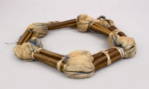 A 19TH CENTURY METAL THREADED SAUDI OR IRAQI MANS HEAD DRESS.