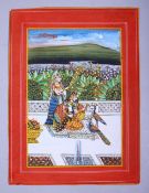 A GOOD 19TH / 20TH CENTURY INDO PERSIAN MUGHAL ART HAND PAINTED PICTURE ON PAPER, the picture