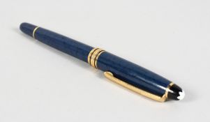 A BLUE MONT BLANC PEN.
