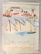 RAOUL DUFY, a colourful poster with facsimile inscription and signature. 24.5ins x 18ins.