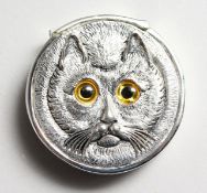 A .800 DOUBLE SIDED SILVER CAT'S FACE VESTA.