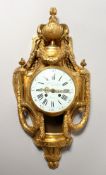 A VERY GOOD LOUIS XVITH ORMOLU CARTEL CLOCK BY L. OUDRY A PARIS, 6ins black and white dial, eight