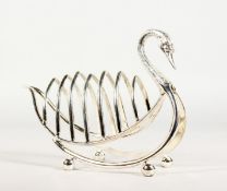 A GOOD PLATE SWAN SHAPED SEVEN BAR TOAST RACK.