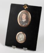 TWO VERY GOOD OVAL MINIATURES of SIR THOMAS WAYTE and SIR NICHOLAS WAYTE, son of Sir Thomas. Both in