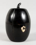 A MELON SHAPED TEA CADDY.