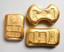 THREE NOVELTY PAPERWEIGHTS. 2ins & 2.5ins.