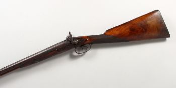 A DOUBLE BARREL PERCUSSION CAP GUN by P. HAST, COLCHESTER. 5.5ins long.