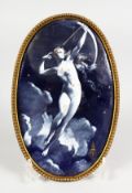 J. L. MACHARD (1839-1900) A GOOD OVAL ENAMEL NUDE. Monogrammed and dated 1887. 7.5ins x 4.5ins.