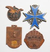 FOUR SMALL BRONZE MEDALS.