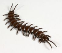 A JAPANESE BRONZE ARTICULATED CENTIPEDE. 6ins long.
