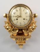 A GILTWOOD CARTEL STYLE CLOCK. 22ins high.