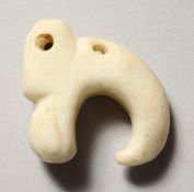 A WHITE JADE AMULET. 1.5ins.