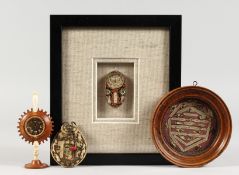FOUR VARIOUS SMALL RELIQUARIES.