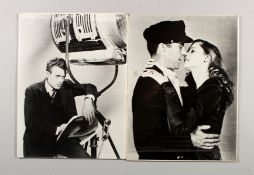 TWO BLACK AND WHITE PHOTOGRAPHIC PRINTS: James Dean and Humphrey Bogart. 12ins x 9ins.