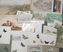 WATERCOLOURS, drawings etc., 19th & 20th c. (Q)