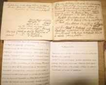 [TRAVEL] sm. obl leatherbound notebook detailing a trip to Rome from London, mid 19th c; & a student