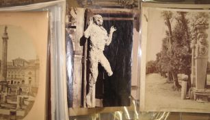 PHOTOGRAPHY. Box of over 100 large albumen photos of Italy.