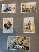 [BIG GAME HUNTING, etc.] 4to photograph album, 10 pp. of small format b/w photos of big game hunting