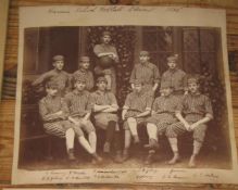 FOOTBALL / HARROW. Pair of large albumen photographs of football teams at Harrow public school,
