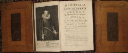 SAWYER (E.) Memorials of Affairs of State...of Sir Ralph Winwood, 3 vols, folio, contemp. panel