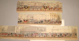 Three strips of an early 19th c. PANORAMA (3).