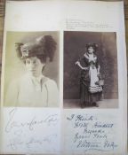 PHOTOGRAPHY / THEATRE, photographs of Lillie Langtry & Victoria Vokes, with their clipped signatures