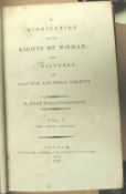 WOLLSTONECRAFT (Mary) Vindication of the Rights of Woman, 8vo, vol. 1 only, half calf (worn, cvr.