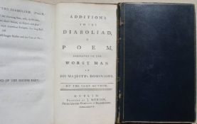 [DUBLIN IMPRINT / COMBE (William)] The Diaboliad . . .[and] Additions, 12mo, 3 parts in 1,