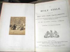 [BIBLE / PHOTOGRAPHS] The Holy Bible, 4to, 6 mounted photos by FRANCIS FRITH, 6 col. maps, black