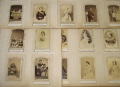 PHOTOGRAPHY / ROYALTY. 12 large album pages containing over 70 cartes-de-visite of British and